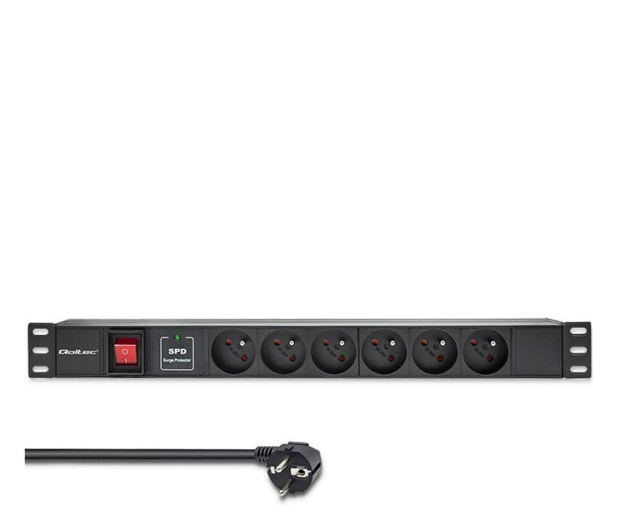 QOLTEC  PDU do RACK 19" | 1U | 16A | 6xFRENCH | 1.8m 54600 - 1257491 - zdjęcie 2